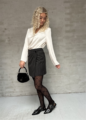 Adira mw wrap skirt Dark Grey Melange Gestuz 